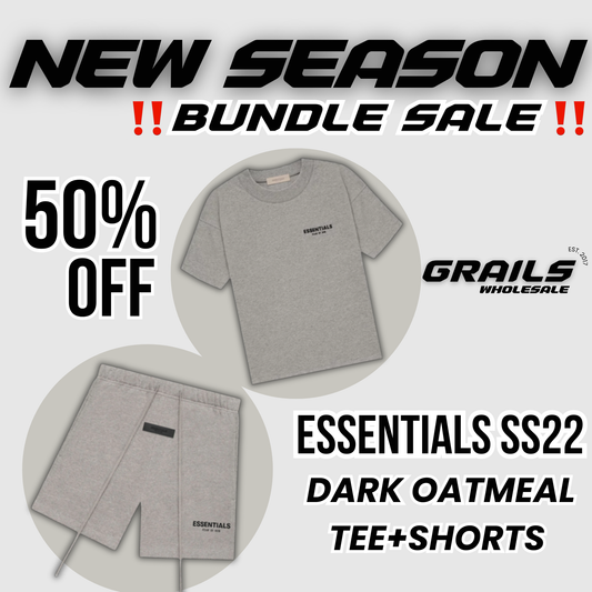 ESSENTIALS FOG DARK OATMEAL SS22 TEE+SHORTS BUNDLE