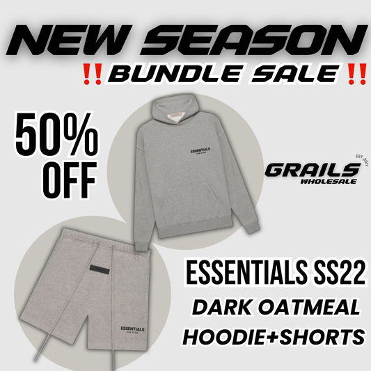ESSENTIALS FOG DARK OATMEAL SS22 SHORTS+HOODIE BUNDLE
